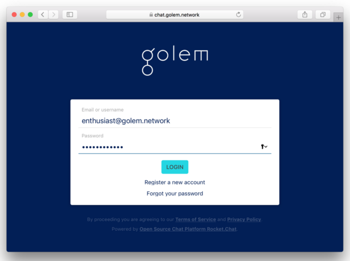 Come to chat.golem.network!