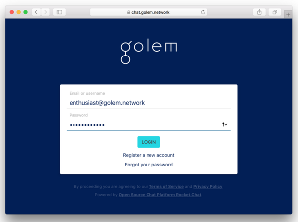 Come to chat.golem.network!