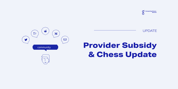 Golem Provider Subsidy and Chess Competition Update